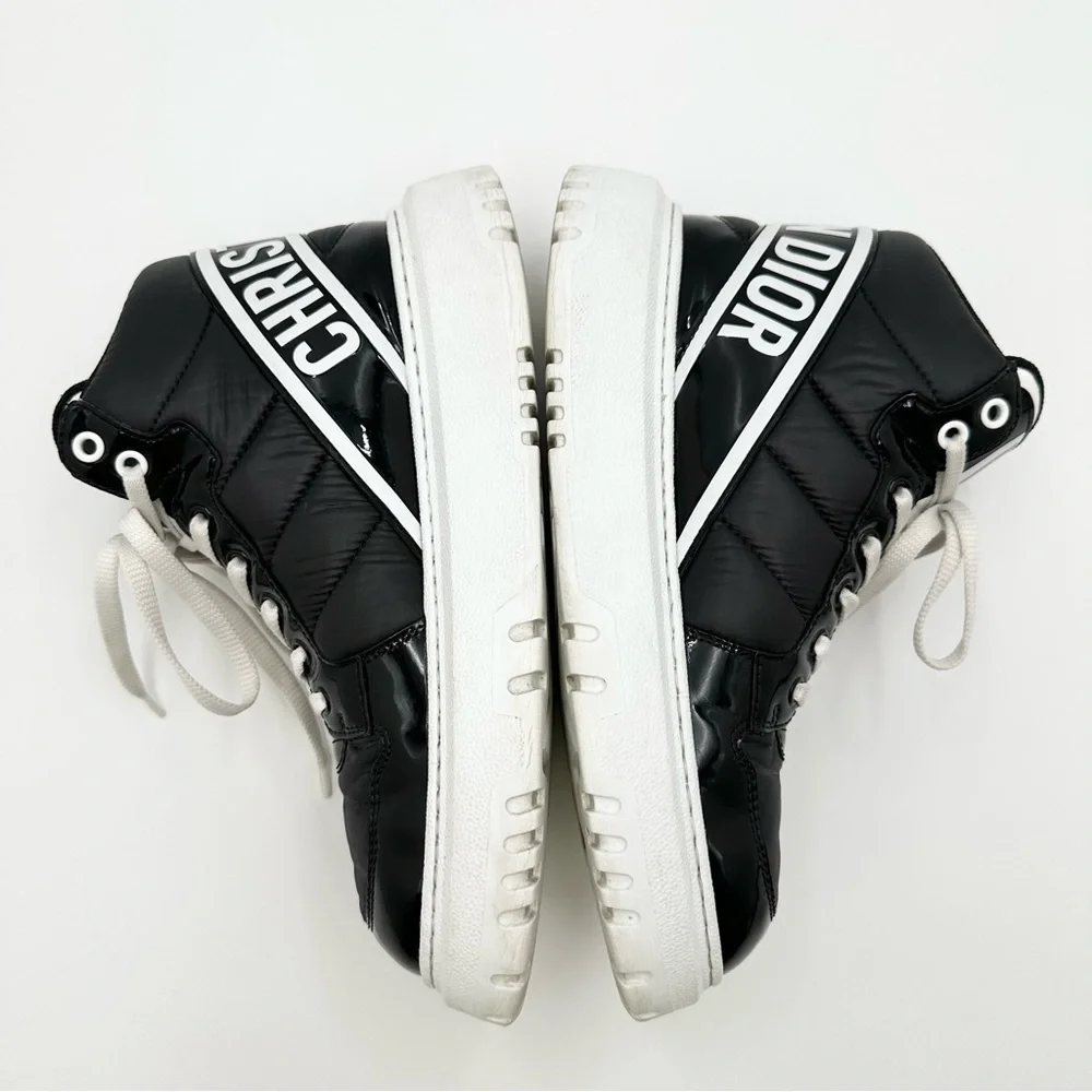 Dior D-Player High Top Quilted Nylon Sneakers Women’s